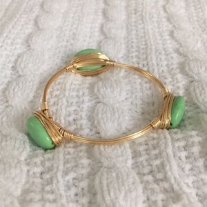 Gold Bracelet with green stones